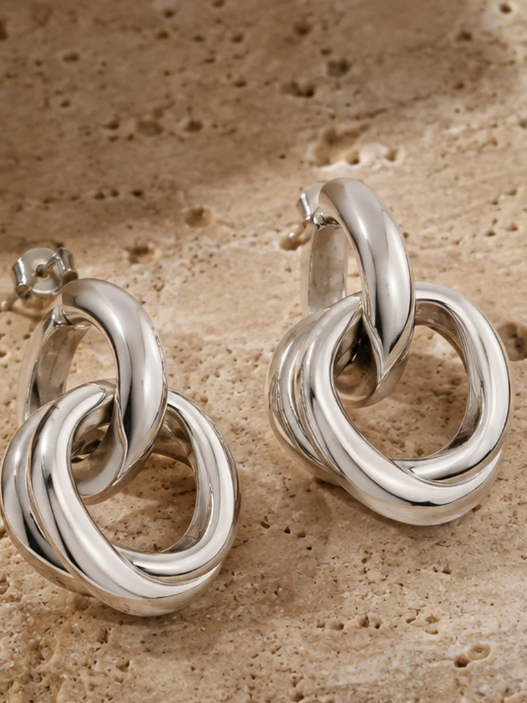 Paired Loop Earrings fabric and structural detail