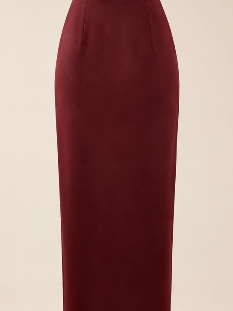 Column Midi Skirt fabric and structural detail