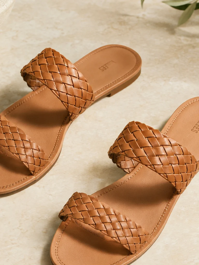 Woven Strap Sandal fabric and structural detail